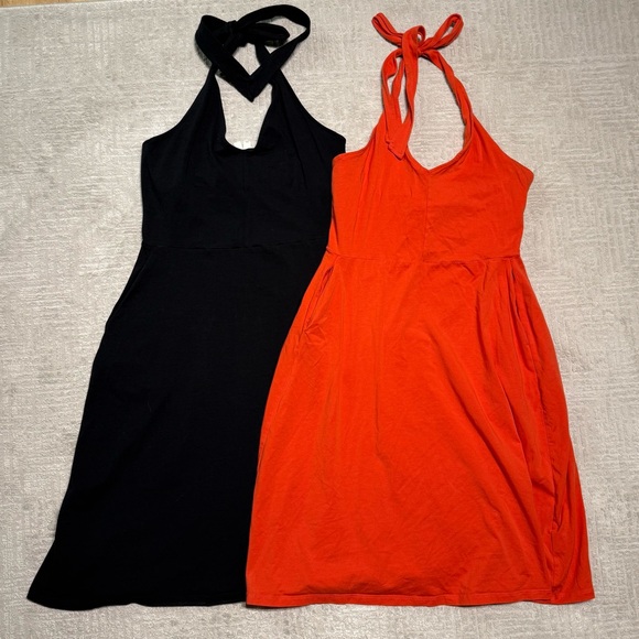 Pact Flare Halter Dress Organic Cotton sets of two dress Women’s Medium - Picture 1 of 10